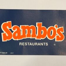 1960s Sambo's Restaurant Bumper Sticker Decal Sam Battistone Sr Newell Bohnett picture