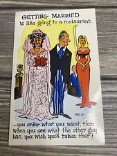Vintage Postcard Getting Married Joke Funny Scene Bride Groom picture