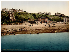 England. Folkestone West Cliff. Vintage photochrome by P.Z, photochrome Zurich picture
