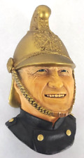 Vintage Bossons Congleton England Chalkware Head - Victorian Fireman - 1989 picture