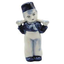 Delft Type Dutch Milk Water Carrier Boy Figurine Vintage MCM Occupied Japan picture