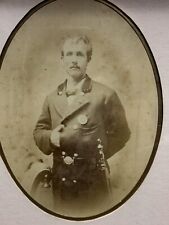 Antique Victorian  Deep Walnut Framed Photo Military Police Sheriff ? picture