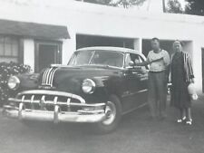 RC Photograph Cute Old Couple Pose With Nice Old Car Pontiac? 1950's picture