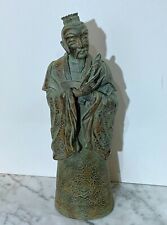 BEAUTIFUL VINTAGE CHINESE STATUE OF AN OLD MALE FIGURE WEARING TRADITIONAL ROBE picture