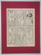 The D'Allemagne Book of 1906 Original Page Charles VI 15th Century Tarot Cards picture