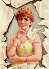 C.1880/90s McLaughlins Coffee Advertising Card. Beautiful Woman Dove Chicago, IL picture