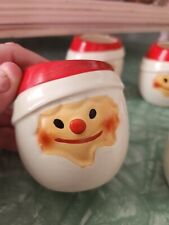 1 Vintage Holt Howard  Christmas Eggnog Santa Mug 3”x3” HTF Cloud Design 6 Ava. picture