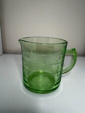 VINTAGE One Cup HAZEL ATLAS Green Depression Glass Measuring Cup ~ Very Good picture