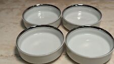 4 MCM Fukagawa Arita Porcelain Japanese Sauce Dipp Bowls Sushi Platinum White picture