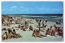 1954 Bathing Setting Relaxing Crowd Sun Surf Seashore Virginia Beach VA Postcard picture