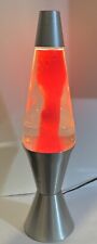 Vintage 1994 Lava Lite Lamp Silver Base Red Wax, Working  picture