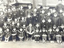 Z4 Photograph Chinese School Class Photo Notes On Back 1940-50's Uniforms  picture