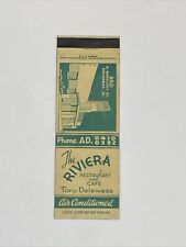 Vtg MATCHBOOK COVER The Riviera Restaurant And Café Columbus, Ohio picture