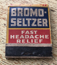 Bromo-Seltzer Fast Headache Relief 1930s-50s Settles Stomach *1/3 Full* Matchboo picture