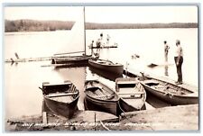 Lakewood Wisconsin WI Postcard RPPC Photo Dock And Beach Wheeler Resort 1942 picture