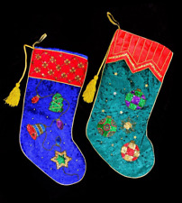 Two Velvet Christmas Stockings picture