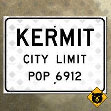 Kermit Texas city limit road sign street highway 1956 Winkler County West 12x9 picture