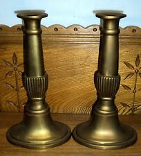Vintage Pair of Neoclassical Bronze or Brass Candlesticks picture