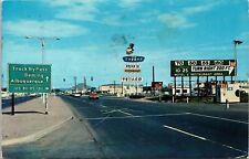 By Pass Highway Las Crucks New Mexico Street View Signs PM Vintage Postcard picture