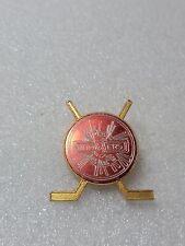 Flin Fon Bombers Ice Hockey Red Gold Toned Latch Clasp Pin Vintage Manitoba picture