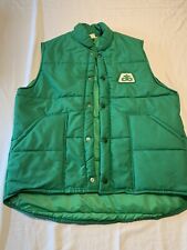 Vintage Pioneer Seed Puffer Vest Carpenter 60s 70s Iowa Green Farmer Sz Med picture