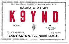 QSL 1961 East Alton Illinois     radio card picture