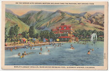 c1930s Yampah Hot Springs Swimmers D&RG RR Glenwood Springs Colorado CO Postcard picture
