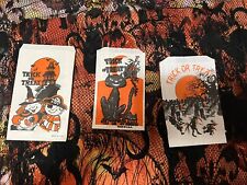 Lot of 3 Vintage Trick or Treat Candy Bags Goodie Halloween Lot 12 picture