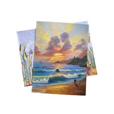 Vintage LOVE Card -- SUNSET STROLL Beach Ocean Jim Warren 1998 Leanin' Tree +✉ picture