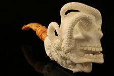 Skull n Snake in Eagle's Claw Block Meerschaum Pipe with case 10060 picture
