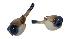 Vintage Bing & Grondahl Porcelain Pair of Titmouse Bird Figurines 1633 & 1635 picture