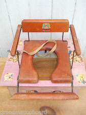 1930-40's Child Outhouse Booster Seat Hamilton Folding Wood Potty Chair Vintage picture