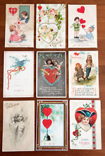 Vintage Valentine Postcard Lot of 9 Ephemera Collectable Antique picture