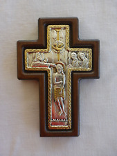 Sterling Silver Wood Blessing Cross Crucifixion The Art Of the Icon Greece 5.5