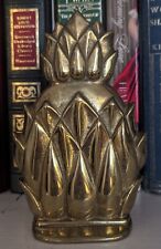 Vintage Virginia Metalcrafters Newport Brass Pineapple Bookend Heavy 2 LB picture