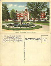 Saint Mary College Leavenworth Kansas fountain unused vintage postcard picture