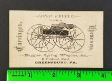 Vintage 1900's Kepple Buggies Wagons Greensburg Pennsylvania Business Card picture