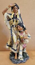 VTG • Native American Art Sculpture • Woman/Daughter Scouting • 10