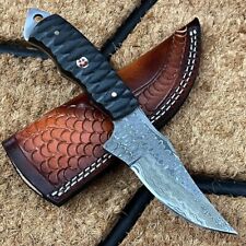Custom Handmade Damascus Steel Hunting Skinner Bushcraft Knife with Sheath picture