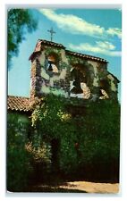 Postcard Mission San Miguel, San Miguel CA bell tower chrome F63 picture