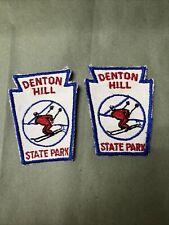 2- RARE “Denton Hill” State Park Ski Resort Potter County PA Embroidered Patches picture