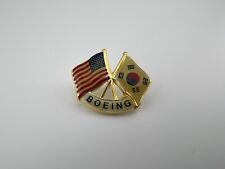 Boeing US & South Korea flags aircraft pin badge rare picture