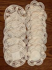 14 Vintage Brussels Belgium Lace Coasters 2 Sets of 8 And 6 Unused picture