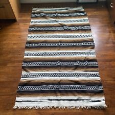 MEXICAN SOUTH WEST BLANKET LARGE 85 X 52, Brown striped picture