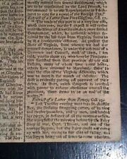 Post Revolutionary War LOYALIST HANGING in America 1783 London England Newspaper picture