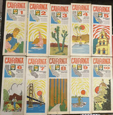 Cool Vintage 1962 S&H Green Stamp California Tour Maps, Complete Set Of 10 Maps picture