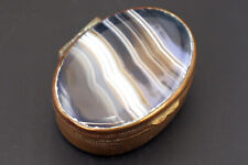 Antique 19th Century Victorian Brass and Banded Agate Matchsafe Box picture