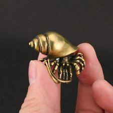 Brass Hermit Crab Figurine Sea Miniature Vintage Animal Statue Ornament Craft picture
