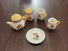 VINTAGE Sears roebuck Merry Mushroom MINIATURES plate cup canister creamer teapo picture