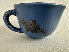 Emilia Castillo Blue Pottery w/ Embossed  Silver Vine  Mug -Cup  Perfect. picture